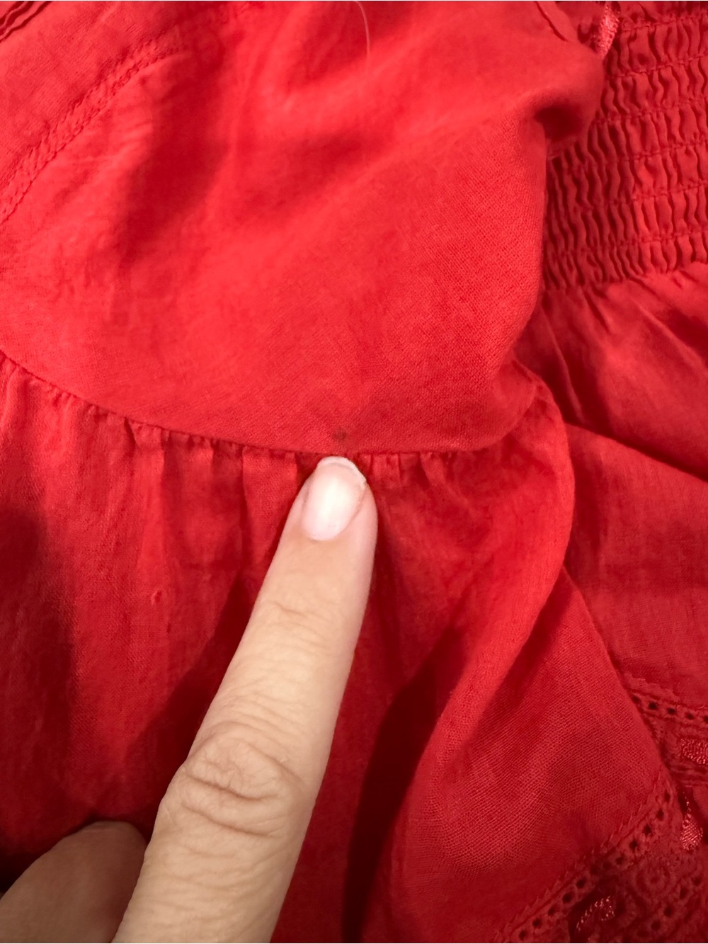 Kimchi Blue Urban Outfitters Red Cotton Babydoll Tank Top Lace Ruffle M - Picture 8 of 8